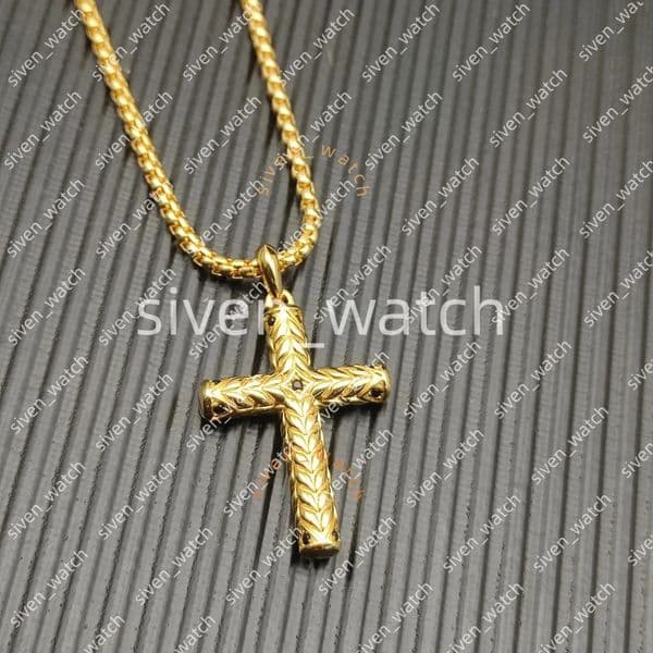 Designer david Jewelry david turman Heart Color Black Necklace Gold Cross Microcrystalline Zircon Necklace Fashion Jewelry Cross Pendant 1ce 1c7