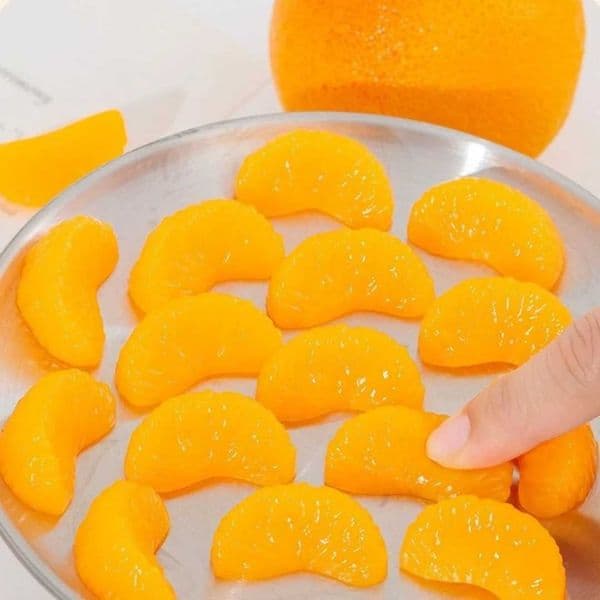 Simulated orange soft rubber slow rebound stress relief gadget for desktop venting Super realistic fruit-shaped decorative item Z260529