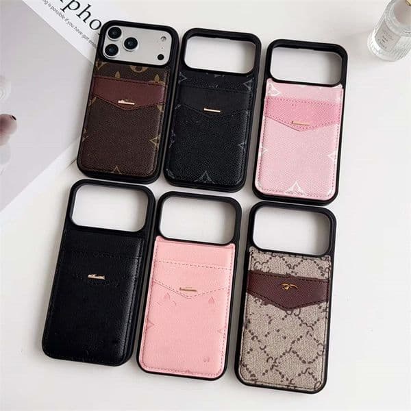 Luxury Designer Wallet Phone Cases for iPhone 17 17Pro Max Case Card Holder iphone 16 15 14 13 12 Fashion Card Holder Slots Bag for samsung s26ultra s25ultra s24u s23u