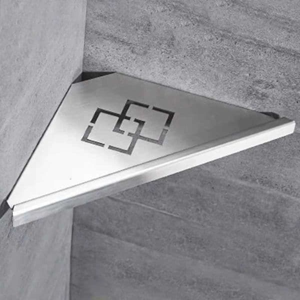 Stainless Steel Bathroom Shelf Shampoo Makeup Shower Storage Shelf Bathroom Wall Mount Corner Organizer RackR260529