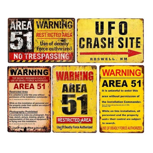 Metal Plate Sign Area 51 UFO Retro Decorative Wall Plaque Pub Club Bar Accessories Tin Painting Poster Vintage Home Decor20x30CM C260529