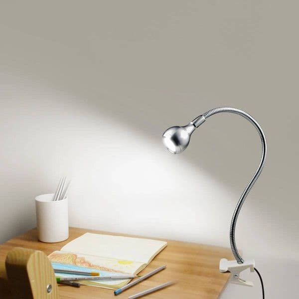 Flexible Adjustable USB Desk Lamp With Clip LED Reading Study Bedroom Night Light Table Bedside Decor