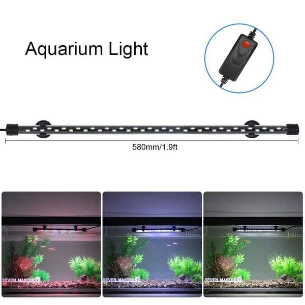 58CM Aquarium Light LED Plant Grow Lamp Waterproof Fish Tank Light Underwater Aquariums Decor Lighting 90-260V 5730chip S260529