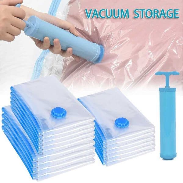 Vacuum Bag for Clothes Storage Bag With Valve Transparent Border Folding Compressed Organizer Travel Space Saving Seal PacketR260529