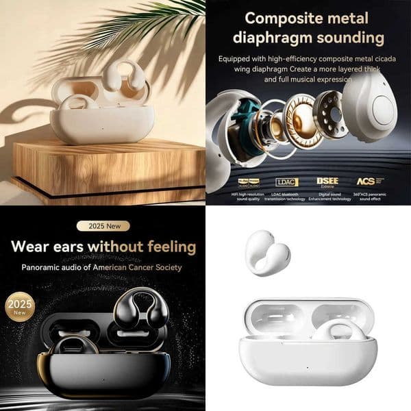 Wireless Bluetooth Earclip Earphone Outdoor Sport Earbud With Charging Bin HIFI Sound Earbud For Xiaomi Running Painless Headset X260529
