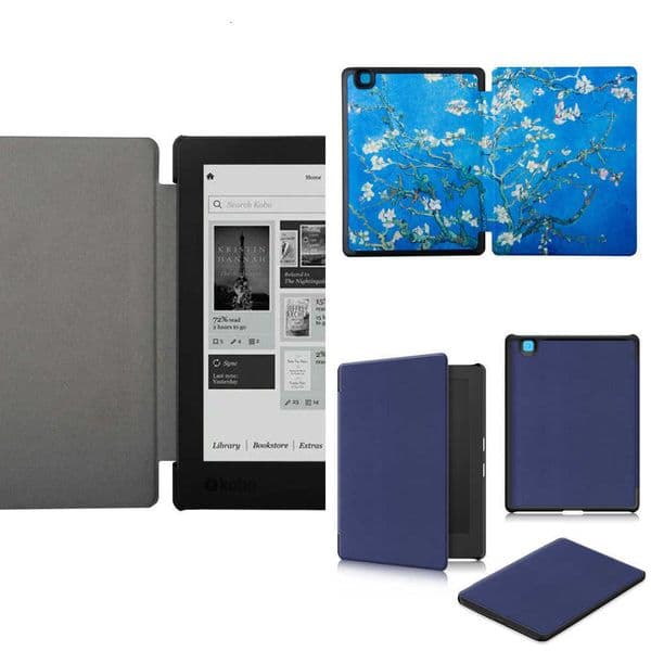 Leather Case for KOBO AURA H2O EDITION 2 68 Inch eReader Funda Capa Slim Folio Magnetic Auto Wake Sleep Ebook Print Book Cover X260529