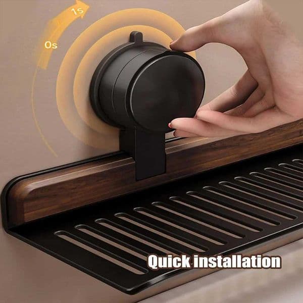 Walnut Suction Cup Bathroom Shelf No Drilling Wall Mounted Sink Shelf Heavy Duty Storage Rack Bathroom AccessoriesR260529