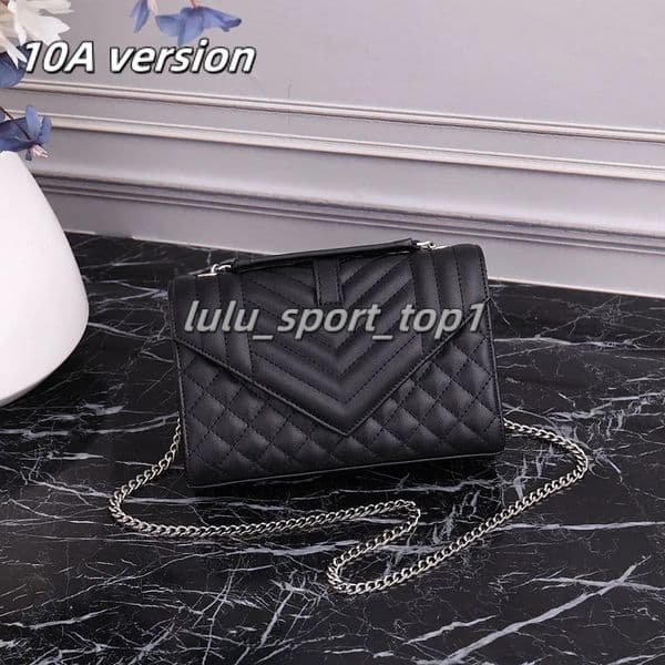 Classics Chain Women Crossbody Quilted Shoulder Envelope Flap Designer Luxury yve saint lairent Handbag Grain Embossed Leather Purse Back Pocket Messenger 4ff