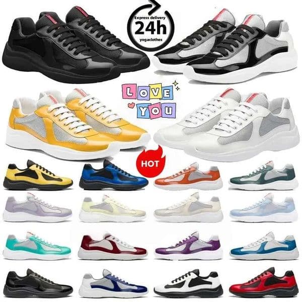 Designer American cup Casual low red Sneakers Luxury Trainers Americas sneaker Rubber Fabric Outdoor Comfortable Walking Shoes Size 36-47