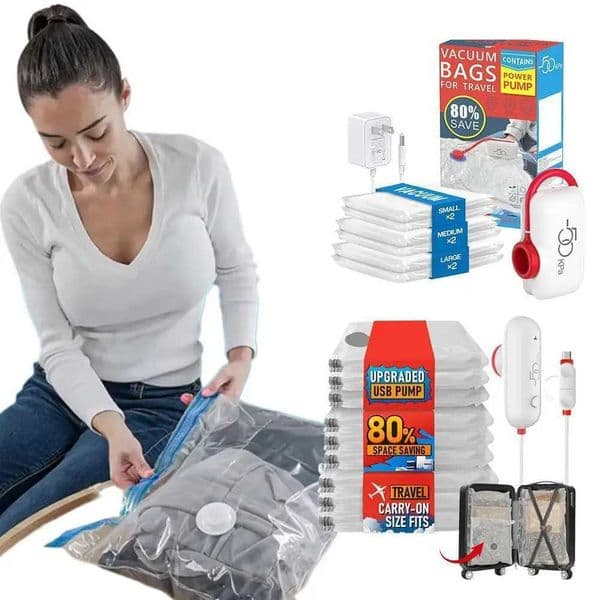 Vacuum Storage Bags Lightweight Travel Vacuum Bag With USB Electric Suction Pump Vacuum Storage Bags For Clothes LuggageR260529