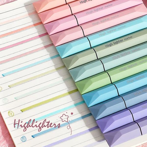 12 colorful highlighters quick drying not easy to penetrate or smudge suitable for drawing markers student supplies and gift 260529