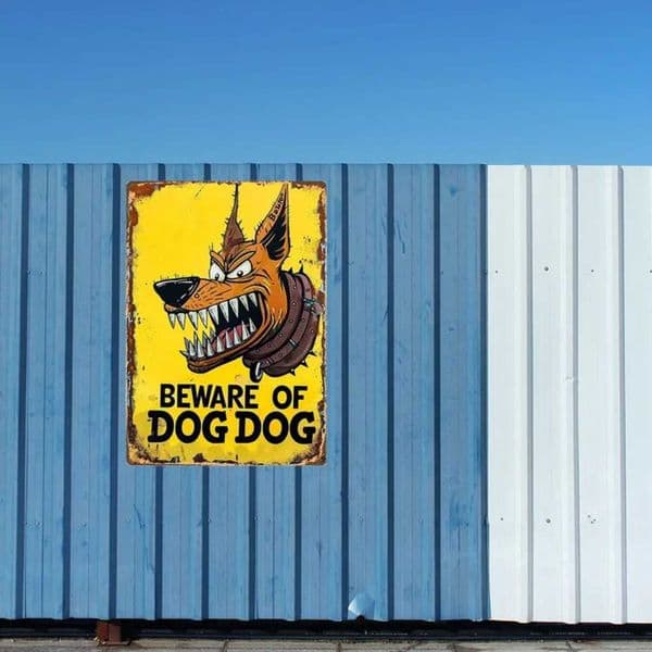 Beware of Dog Vintage Iron Tin Sign - Perfect for Home Garden Bar or Office Decor C260529