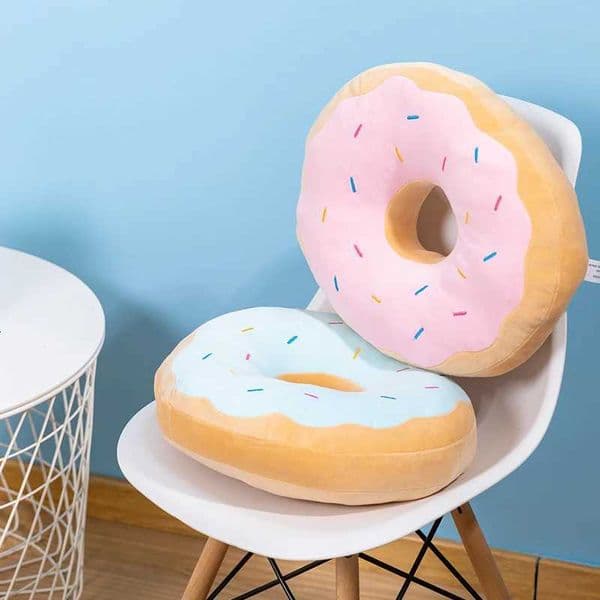 Kawaii 42cm Simulation Fried Doughnut Plush Throw Pillow Cute Soft Stuffed Food Sweet Doll Toys Birthday Gifts Decor M260529