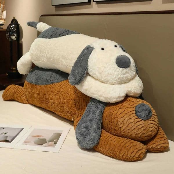 Big Size Long Lying Dog Pillow Stuffed Puppy Soft Doggy Plush Doll Warm Lovely Sleeping Throw Pillow Kawaii Home Decor M260529