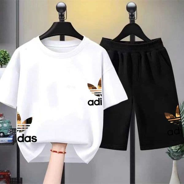 Kids T-shirts Summer Letter stamp O-neck Short Sleeve -TshirtsPants Suits 2-12 Years Boys Girls Casual Outfits Children ClothesT260529