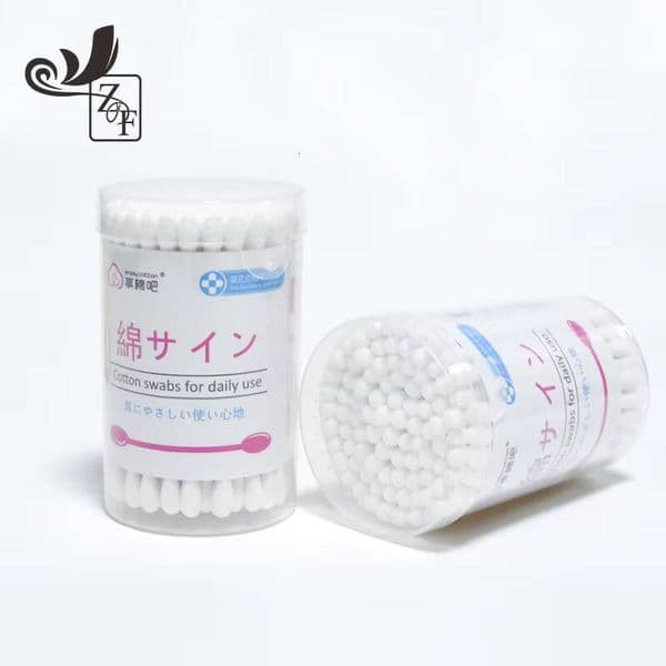 100 in a simple round box, bulk microfiber cotton swabs for cleaning and printing