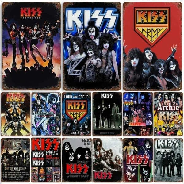Vintage Kiss Destroyer Albums Rock Metal Aluminum Sign Plaque Decorative Plates Garage Club Man Cave Bar Home Cafe Wall Decor C260529