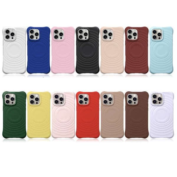 Designer Phone Case Casefity Case High Version Wave Pattern Phone Case Compatible With Ip 16 Pro Max Magnetic Silicone Cover 13 14 Shockproof 15 Protective Case