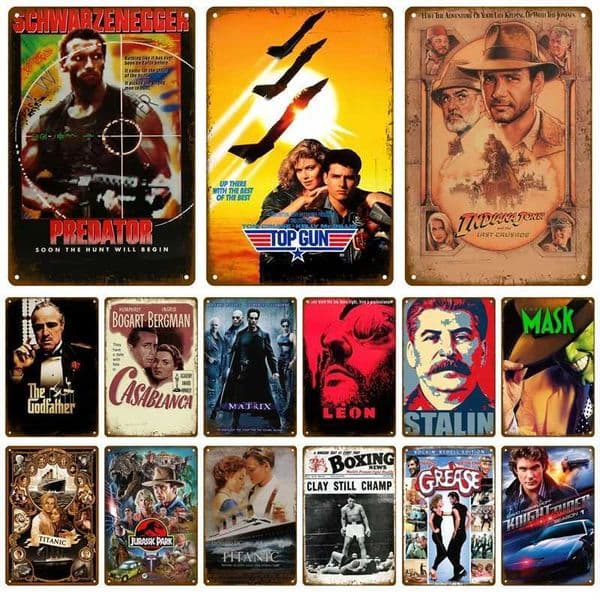 Vintage Metal Sign Movie Retro Tin Sign Aesthetic Living Room Metal Wall Decor Decoration Cinema Industrial Deco Films Poster C2605291