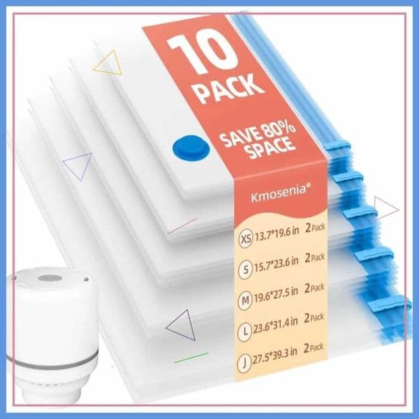 Vacuum Storage Bags with Electric Pump Space Saver Compression Bags for Clothes Pillows Blankets 10 ComboR260529