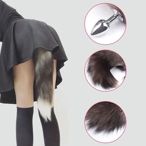 2026 New Black Wolf Fox Tail Adult Games Stainless Steel Anal Bead Butt Plug Stimulator Sex Flirting adult toys Toys For Women Gay 011