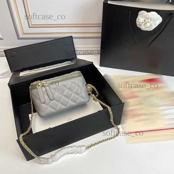 luxury designer bag makeup case woman leather high quality handbag purse Shoulder Lipstick cosmetic bags with dust
