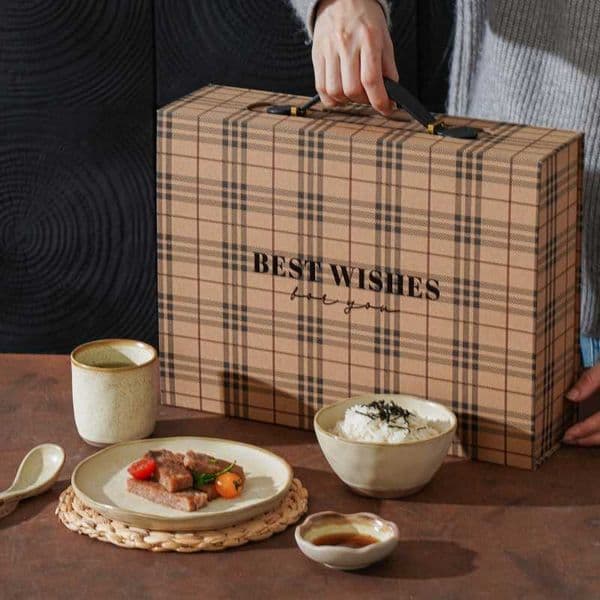 Elegant bowl and plate set gift box exquisite 5-piece tableware set high-value business giftL260529