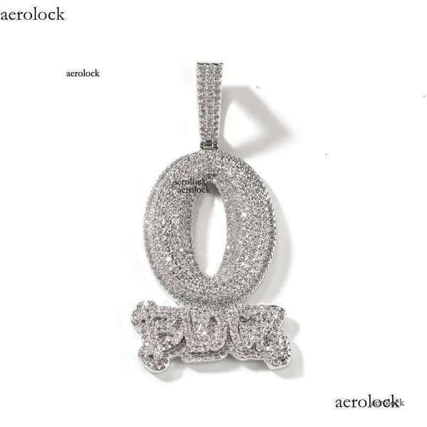Hip Hop Art Letter O BLOCK Pendant Necklace TopBling Full 5A Zircon Jewelry Cool Men Gift b8