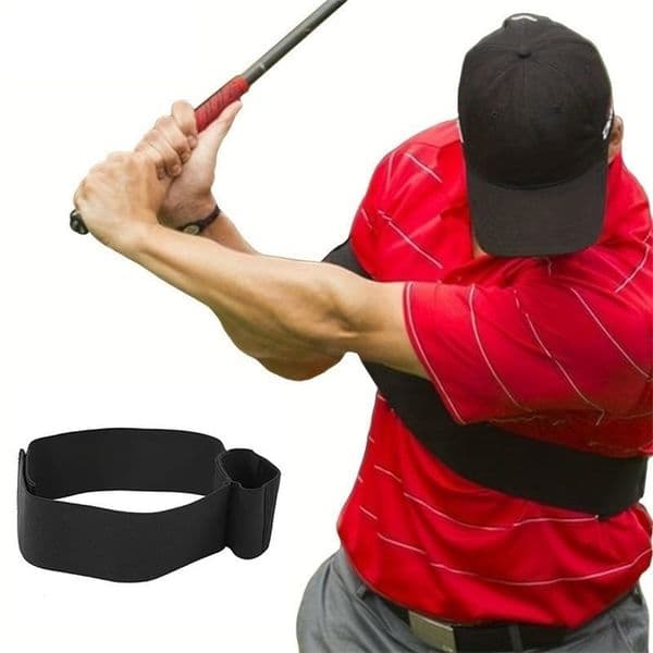 1Pcs Golf Swing Training Arm Band Golf Hand Black Nylon Elastic Training Belt for Golf Beginner Practicing 260528