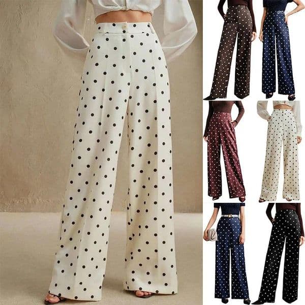Women's Pants ONNT TO WAN Fashion Women 2026 Polka Dot Clothing Loose Wide-leg Trousers Casual Desinged Ladt