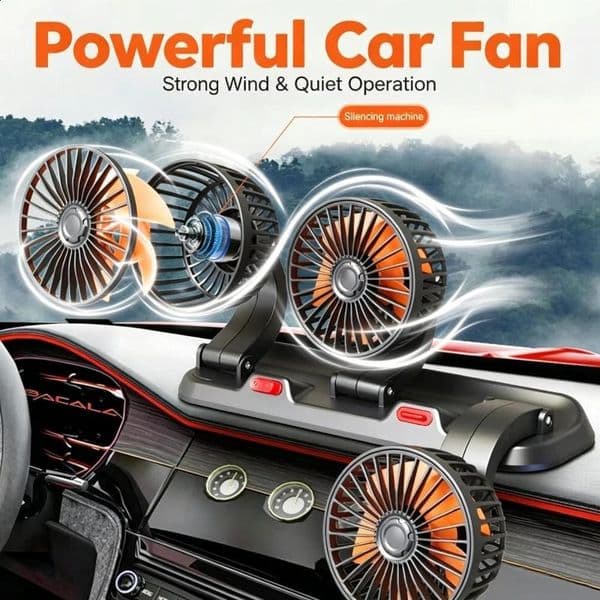 Car Fan 360 Adjustable 3 Head Air Automotive Electric USB12V24V 2 Speeds Silent For Home Desk OfficeCar 260529