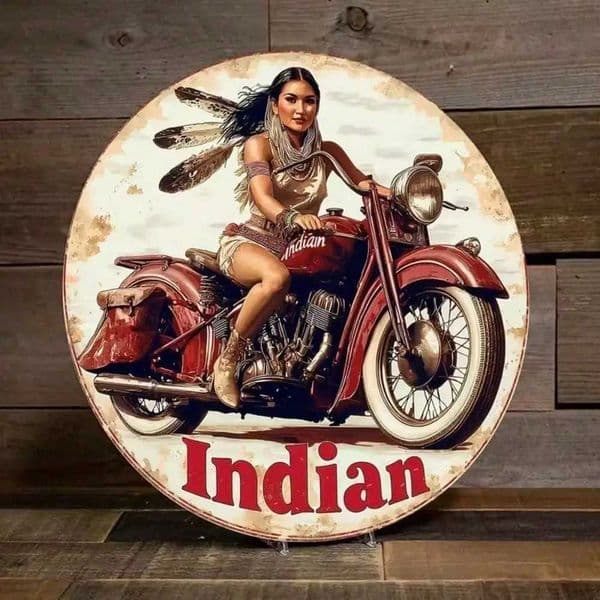 Vintage Metal Sign Round Retro American Wall Art Weatherproof for Home Bar Garage C260529
