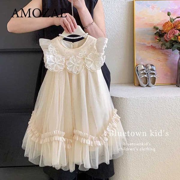 Summer Kids Girls Dress Baby Temperament Princess Dress Cute Sweet Childrens Dresses Westernized Dreamy L260529
