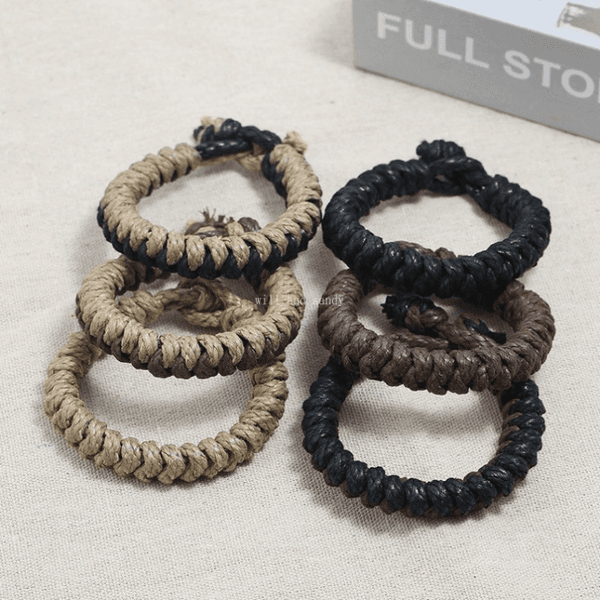 Sport Hemp Rope Bracelet Simple Braid Bracelets Wristband Bangle Cuff Handmade Woven Friendship Bracelets Jewelry Gifts for Women Men Fashion Jewelry