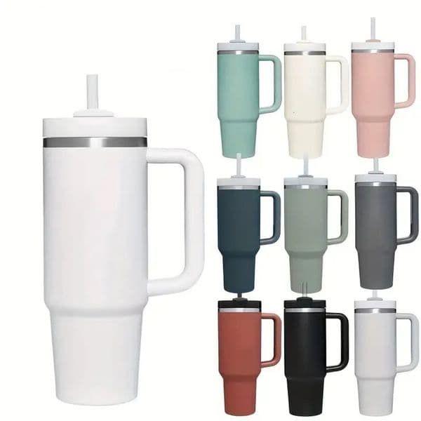 less Steel Tumblers Cups With Silicone Handle Lid And Straw cologne 2Nd Generation Car Mugs Vacuum Insulated Water perfume Bottles Free 1011