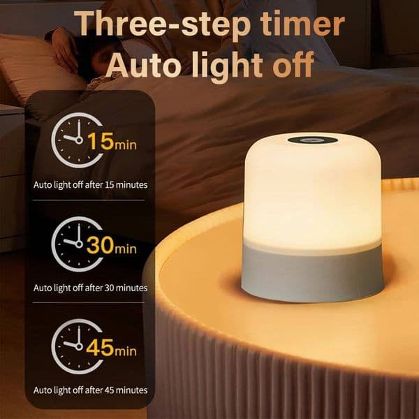Dimmable LED Bedside Rechargeable Table Lamp Remote Touch RGB 16 Color Changing Night Light For Bedroom Decor & Gift