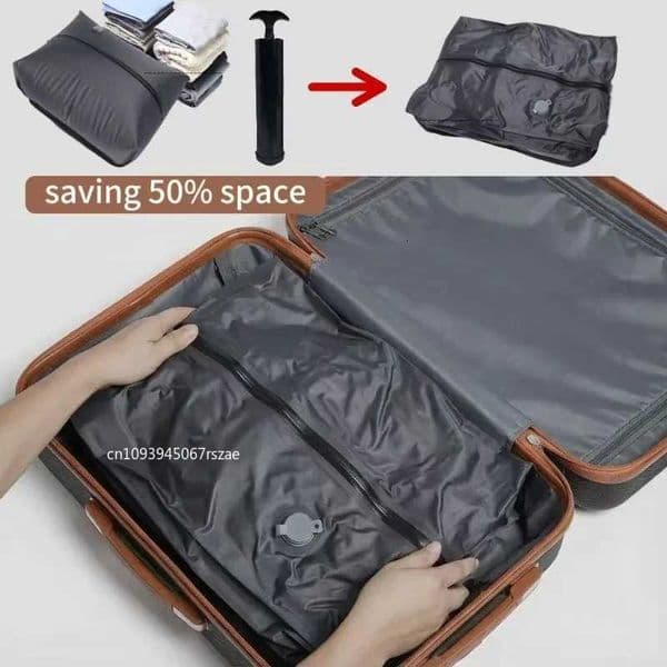 17L Luggage Vacuum Compression Bag Reusable Waterproof Dustproof Bag Save 60 Space Travel Vacuum Sealed Bag Storage BagsR260529