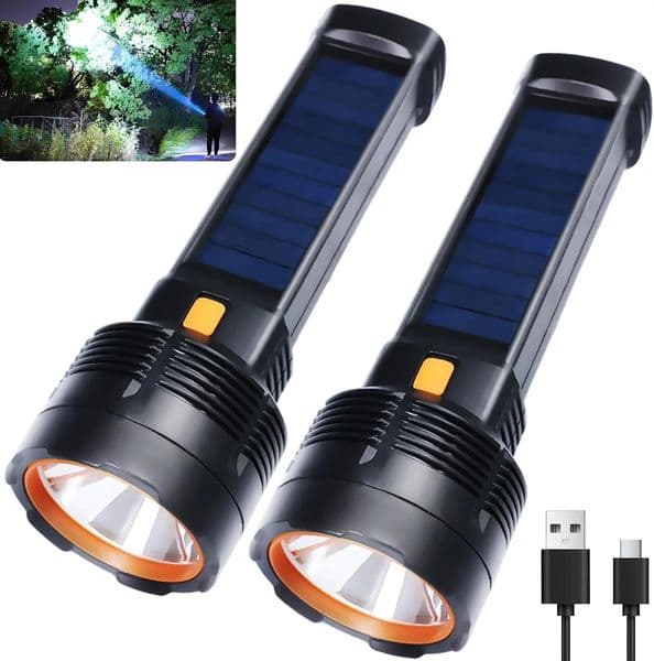 Multi-function Solar / USB Charging LED Flashlight Super Bright Waterproof Torch Light for Home CampingHiking 260528