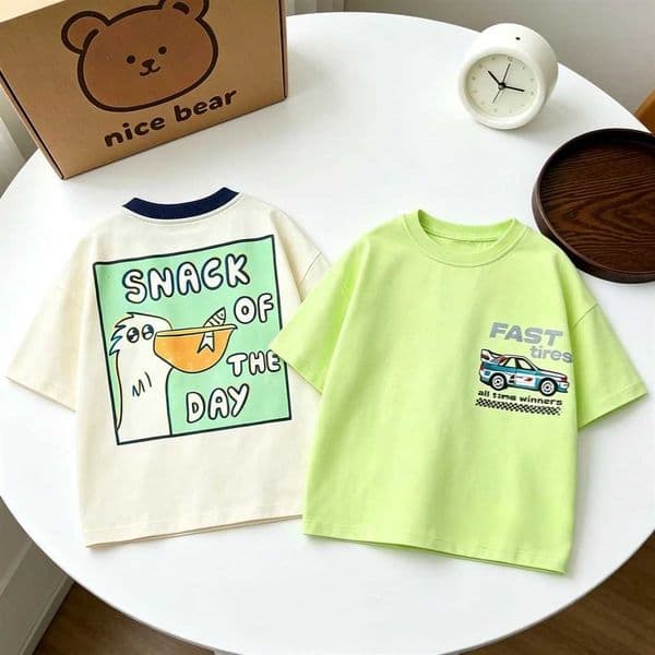 Round Neck Tops Pure Cotton Clothing New Childs Summer Clothes Thin Lovely Short Sleeve For Toddler Fashion Simple TShirtT260529