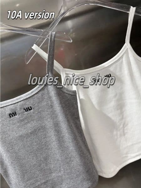 Womens Tank Tops Luxury Designer Tanks Women Sleeveless Camis Shirt Short Tee Embroidery Woman Teeshirts Tshirts Lady Backless Clothing Tops muimuiclothing 18c