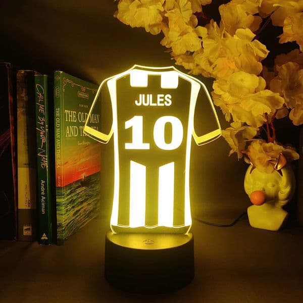 Personalised Futball Jersey LED 3d Lights Custom Name Football Night Lamp Kids Bedroom Table Decoration Xmas Gifts for Child 260529