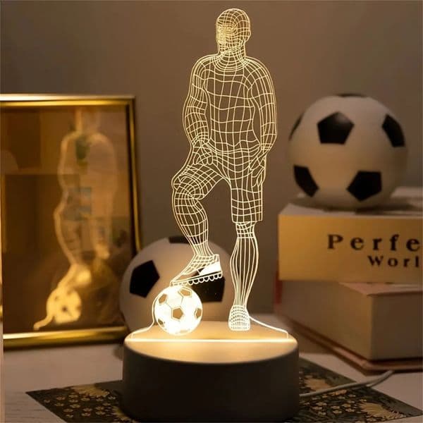 Football pattern LED night light warm-colored light USB plug birthday gift party decoration Suitable for bedrooms and bars 260529