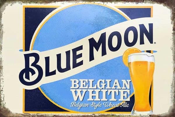 Retro Blue Moon Beer Metal Tin Sign Bar Decor Poster Vintage Metal Plaque Wall Decor Gift For Bathroom Restaurant Farm Bedroom C2605291