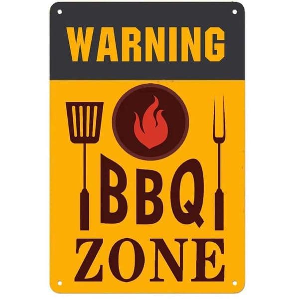 Metal Tin Sign BBQ Party Zone Wall Decor Vintage Art Poster Iron Painting for Man Cave Home Cafe Bar C260529