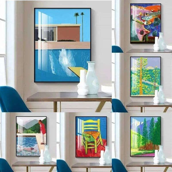 David Hockney Exhibition Canvas Poster Prints Vintage Abstract Artwork Painting Pictures for Living Room Wall Art Decor 26L0529