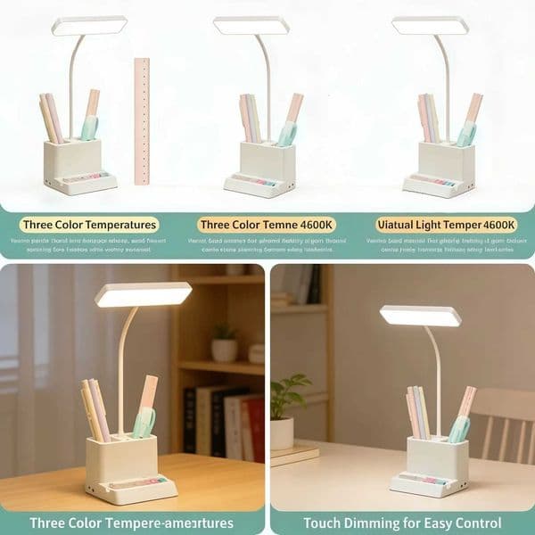 USB charging three-tone light touch switch desktop lamp reading nightlight suitable for study bedroom M260529