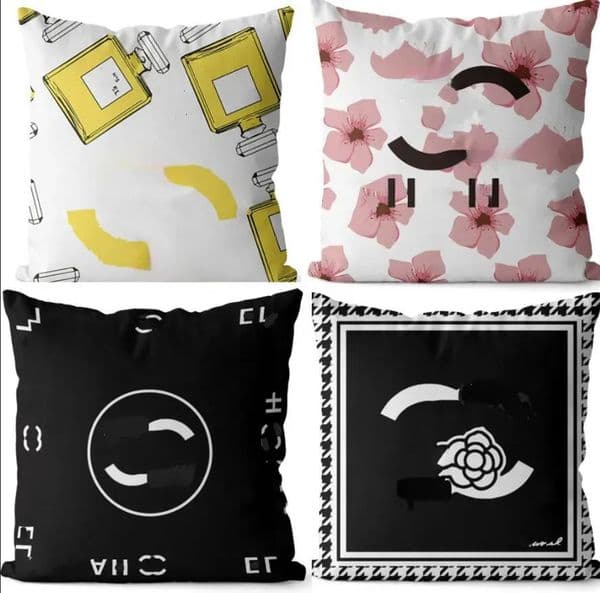 fume Throw Classic Letter Print Home Cover Minimalist Sofa Decoration Cushion 45 45Cm Core Detachable Pillow Case Comfortlife Free Ship 1011
