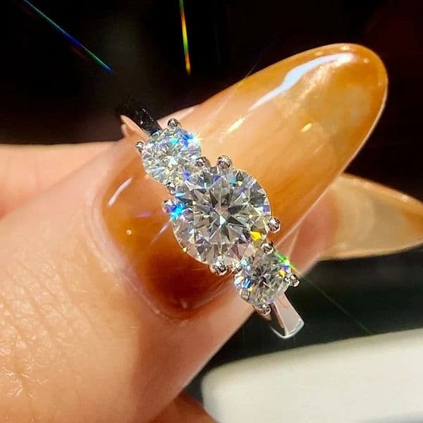 GRA 16ct Diamond Round Ring for Women 925 Sterling Silver Party Anniversary High Quality Fine y Jewelry 260525