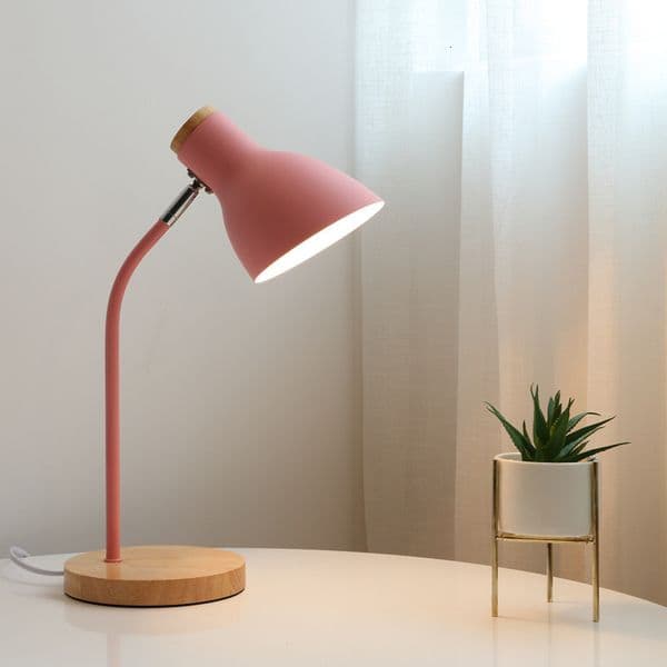 Nordic Modern Minimalist Wooden Table Bedroom Bedside Lamp Creative Desk Reading Eye Protection Adjustable Light