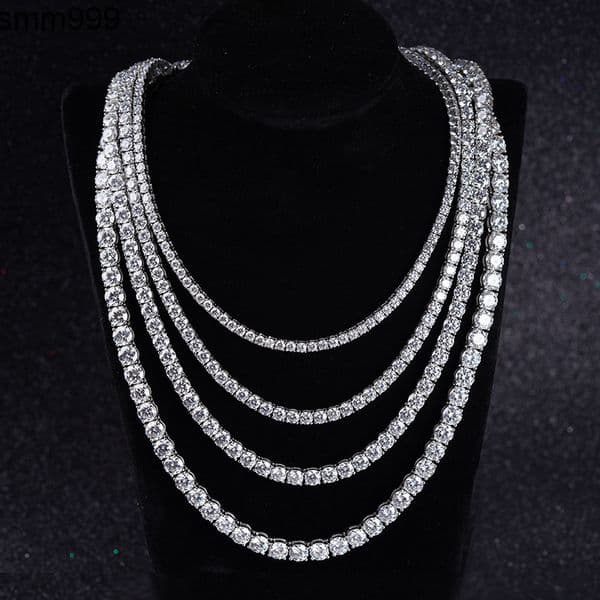Starsgem S925 Sterling Silver Tennis Chain DEF Color Moissanite Link Necklaces Tennis Chain Jewelry